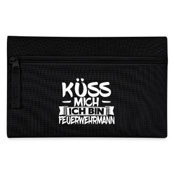 Küss mich ich bin Feuerwehrmann - Federtasche - Schwarz - Vorne