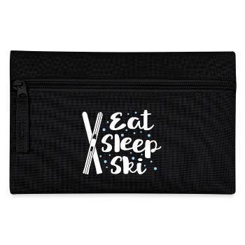 Eat Sleep Ski - Winter Sport Hütte Piste Skilift - Federtasche - Schwarz - Vorne