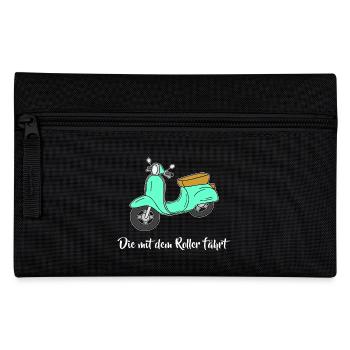 Retro - Die mit dem Roller fährt - Federtasche - Schwarz - Vorne