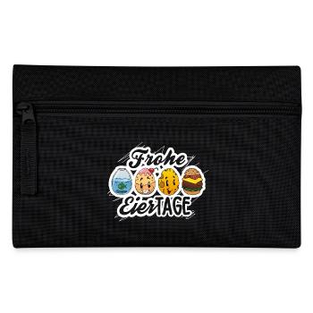 Frohe Eiertage - Lustiges Frühlings-Motiv - Federtasche - Schwarz - Vorne