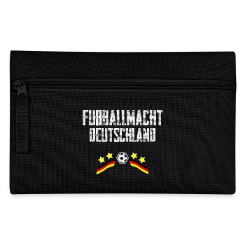 Deutschland, Fußballmacht, Fußball, Sport, Vintage - Federtasche - Schwarz - Vorne