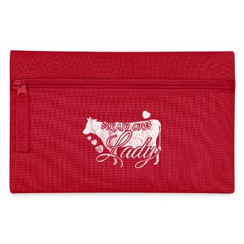 Crazy Cow Lady Geschenk Kuh Dame Bauerin Bauer - Federtasche - Rot - Vorne