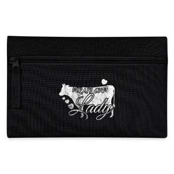 Crazy Cow Lady Geschenk Kuh Dame Bauerin Bauer - Federtasche - Schwarz - Vorne