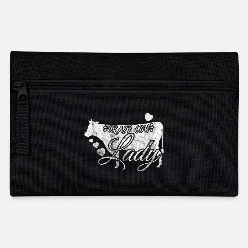 Crazy Cow Lady Geschenk Kuh Dame Bauerin Bauer - Federtasche - Schwarz
