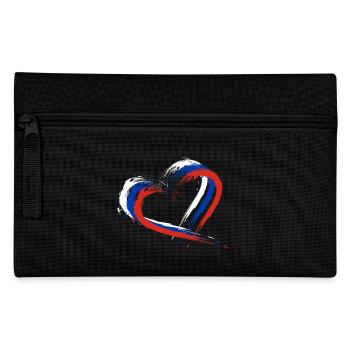 Heart brush flag Russia flag colors design - Pencil Case - black - Front