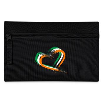 Heart brush flag Ireland flag colors design - Pencil Case - black - Front