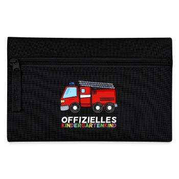 Kindergarten Feuerwehr Feuerwehrmann - Federtasche - Schwarz - Vorne