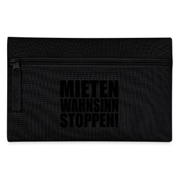 Mietenwahnsinn stoppen - Federtasche - Schwarz - Vorne