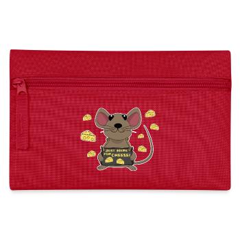 Funny mouse with cheese - Pencil Case - red - Front