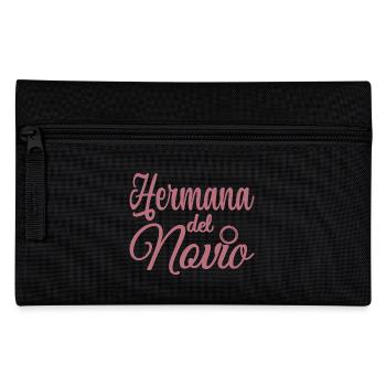 Hermana del Novio Groom's Sister Wedding Party - Pencil Case - black - Front