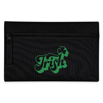 St. Patrick's Day Geschenk Kleeblatt Männer, Frauen, Kinder - Federtasche - Schwarz - Vorne