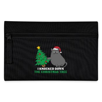 Katzen Geschenk- Weihnachten Geschenk Katze - Federtasche - Schwarz - Vorne