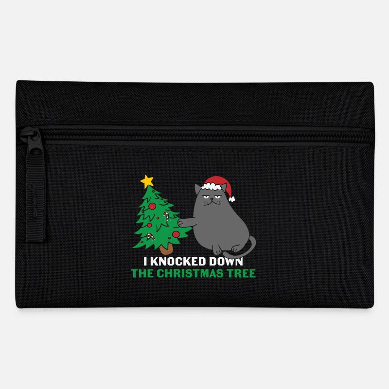 Katzen Geschenk- Weihnachten Geschenk Katze - Federtasche - Schwarz