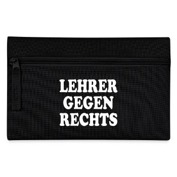 Lehrer gegen rechts - Federtasche - Schwarz - Vorne