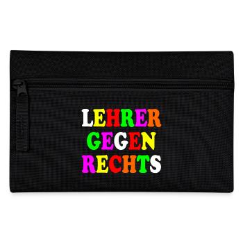 Lehrer gegen rechts - Federtasche - Schwarz - Vorne
