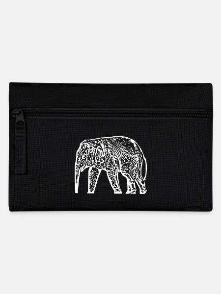 Elefant Baby weiß - Federtasche - Schwarz