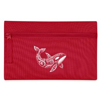 Orca Tribal Maori Schwertwal Taucher - Federtasche - Rot - Vorne