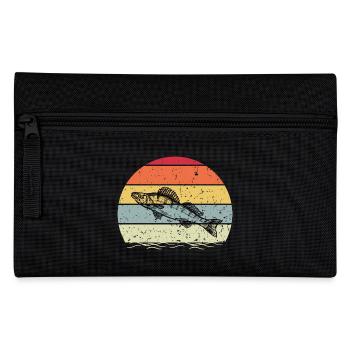 Vintage Zander Fishing Retro – Perfect for Fishermen - Pencil Case - black - Front