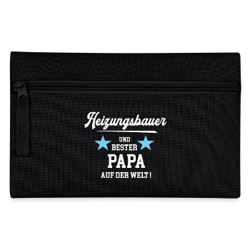 Heizungsbauer Bester Papa Vatertag Geburtstag Vati - Federtasche - Schwarz - Vorne