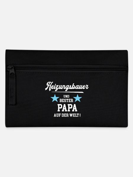 Heizungsbauer Bester Papa Vatertag Geburtstag Vati - Federtasche - Schwarz