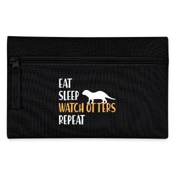 Fischotter Spruch Eat Sleep Watch Otters Repeat - Federtasche - Schwarz - Vorne