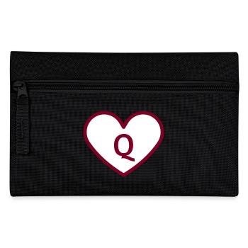 Lettre q cœur sport tendance bordeaux -idée cadeau - Trousse - noir - Devant
