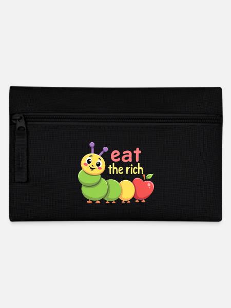 Hungry Worm - Kawaii Caterpillar - Federtasche - Schwarz
