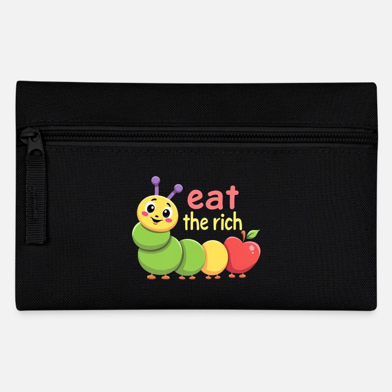 Hungry Worm - Kawaii Caterpillar - Federtasche - Schwarz