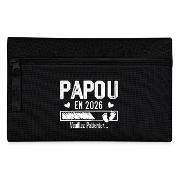 Papou en 2026 cadeau futur Papy - Trousse - noir - Devant