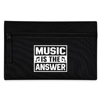Music Is The Answer Saying Design - Pencil Case - black - Front