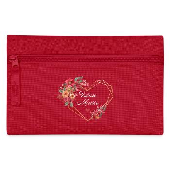 Goldene Herzblume für die zukünftige Braut - Federtasche - Rot - Vorne