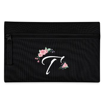 Brief und Blumen - Federtasche - Schwarz - Vorne