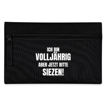 Ich bin volljährig. Aber jetzt bitte Siezen! - Federtasche - Schwarz - Vorne