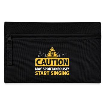 Caution May Spontaneously Start Singing Singer Kar - Federtasche - Schwarz - Vorne