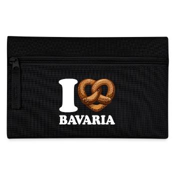 I Love Bavaria Pretzel - Heart - Saying - Pencil Case - black - Front