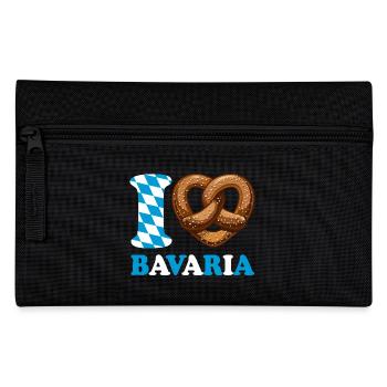 I Love Bavaria Pretzel - Heart - Saying - Pencil Case - black - Front