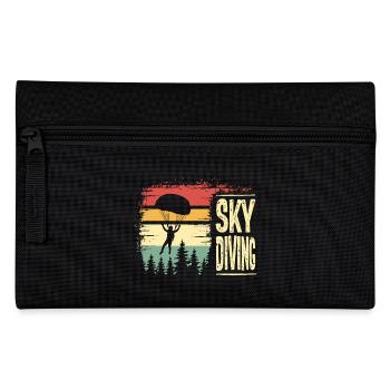 Skydiving Vintage Retro Sunset - Pencil Case - black - Front