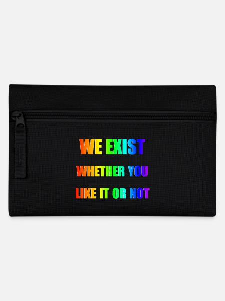 We Exist - Dégradé arc-en-ciel - Trousse - noir