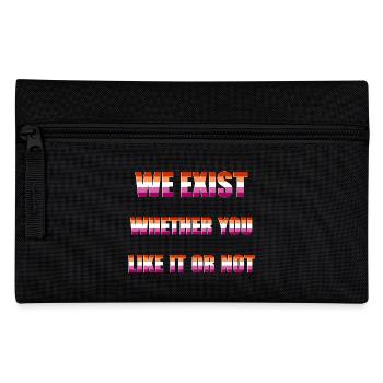 We Exist - Lesbian Flag - Pencil Case - black - Front