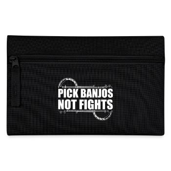 Music Musician Pick Banjos Not Fights - Pencil Case - black - Front