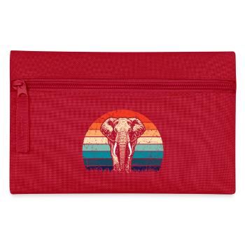 Elefant - Großwild, Stoßzahn, Elfenbein sunset - Federtasche - Rot - Vorne