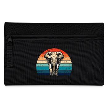 Elephant - big game, tusk, ivory sunset - Pencil Case - black - Front