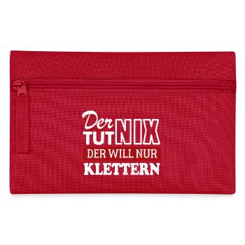 Der tut nix der will nur klettern - Spruch - Federtasche - Rot - Vorne