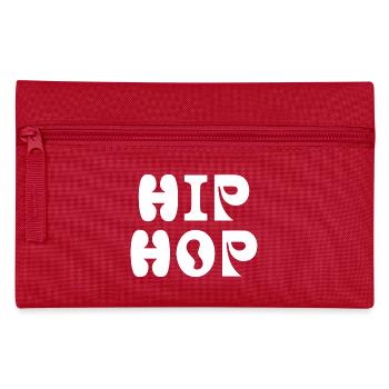 Bold Hip Hop Typographic Crest - Pencil Case - red - Front