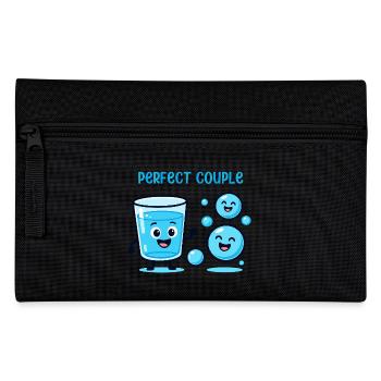 Dessin animé amusant Couple Parfait Eau et Bulles - Trousse - noir - Devant