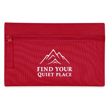 Find Your Quiet Place Berge Ruhe Spruch - Federtasche - Rot - Vorne