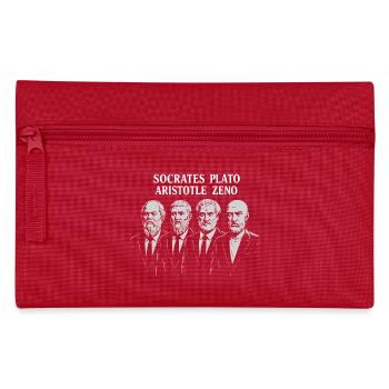 Thinkers Socrates Plato Aristotle Zeno in suits - Pencil Case - red - Front