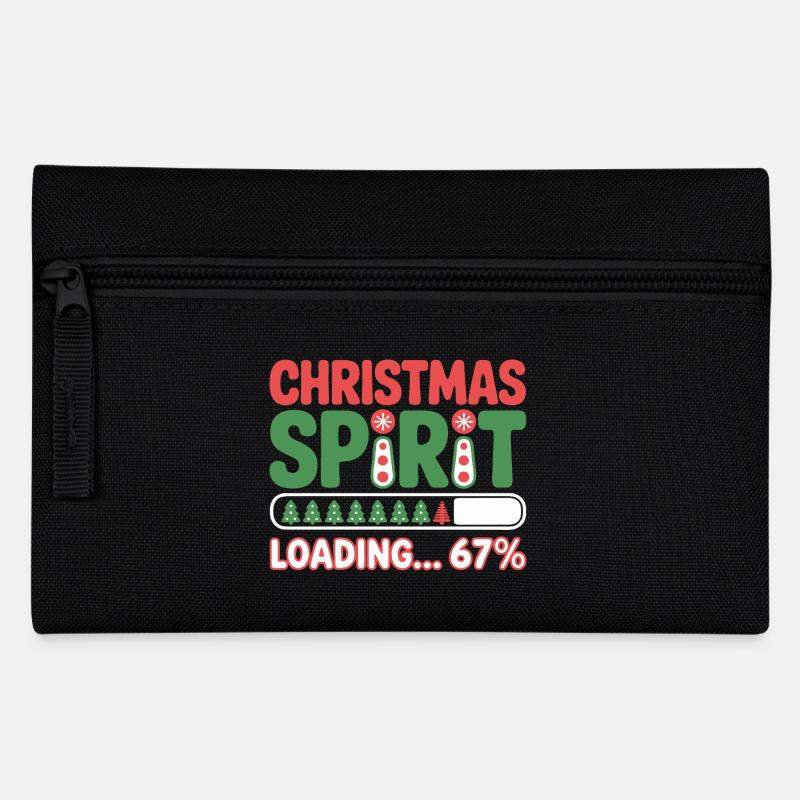 Christmas Spirit Loading 67% – Festive Humor - Pencil Case - black