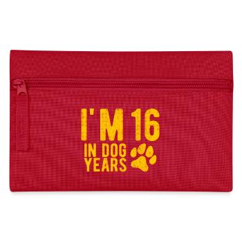 I'M 16 In Dog Years Circa 90 Years Funny Birthday - Pencil Case - red - Front