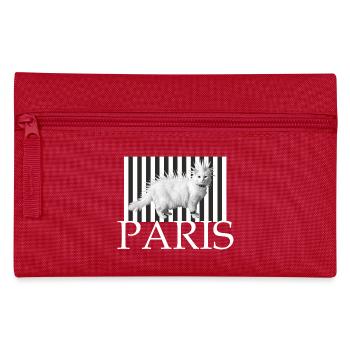 Paris Mohawk Punk Katze im Streifenprint - Federtasche - Rot - Vorne
